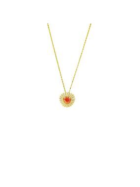 Women's Unbranded Gold Red Heart Pendant Necklace One Size